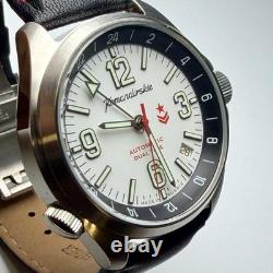Vostok Komandirskie K-34 Automatic Dual Time GMT White Dial Watch 2426/470767