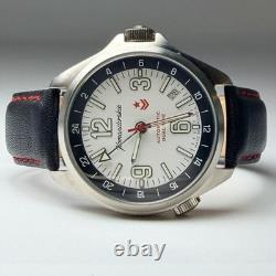Vostok Komandirskie K-34 Automatic Dual Time GMT White Dial Watch 2426/470767