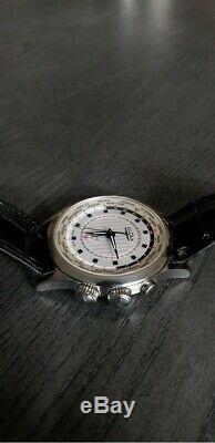 Vulcain Aviator, World Time, GMT, Cricket Alarm, Store Model, Unused, Deployant