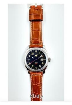 Watchdog GMT Mens Swiss Quartz GMT Date 24-Hour Black Dial Stainless Case