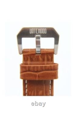 Watchdog GMT Mens Swiss Quartz GMT Date Blue Dial Brown Leather Strap