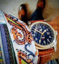 Watchdog GMT Mens Swiss Quartz GMT Date Blue Dial Brown Leather Strap Watchdog GMT Mens Swiss Quartz GMT Date Blue Dial Brown Leather Strap