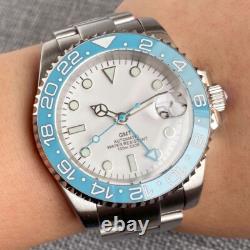 White Dial Luminous NH34 GMT Sky Blue 200M Dive Automatic Men Watch Sapphire