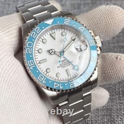 White Dial Luminous NH34 GMT Sky Blue 200M Dive Automatic Men Watch Sapphire