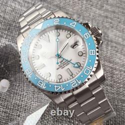 White Dial Luminous NH34 GMT Sky Blue 200M Dive Automatic Men Watch Sapphire