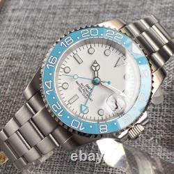 White Dial Luminous NH34 GMT Sky Blue 200M Dive Automatic Men Watch Sapphire