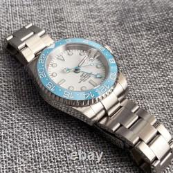 White Dial Luminous NH34 GMT Sky Blue 200M Dive Automatic Men Watch Sapphire