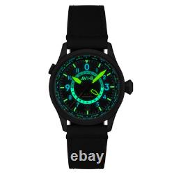 Wingman Worldtimer GMT Automatic Gray / Gray Leather Gray Dial Wristwatch AV-4