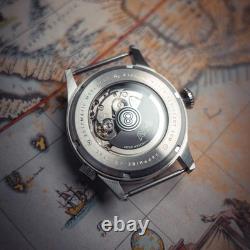 Wingman Worldtimer GMT Automatic Gray / Gray Leather Gray Dial Wristwatch AV-4