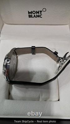 With box and papers Montblanc Mens Heritage GMT 41mm Leather Automatic W G2U