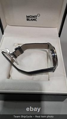 With box and papers Montblanc Mens Heritage GMT 41mm Leather Automatic W G2U