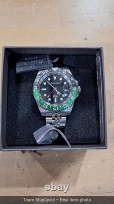 Without box or papers MatheyTissot GMT Automatic Black Dial Sprite Bezel G1N