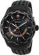 Without tags MOVADO SERIES 800 GMT WORLD DUAL TIME BLACK LEATHER STRAP