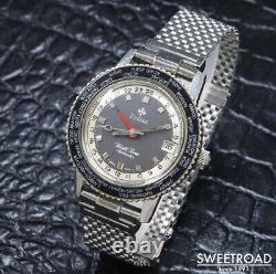 ZODIAC WORLD TIME GMT 24 hour FORSTNER JB mesh bracelet Cal. 75B automatic 1960s