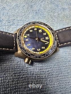 Zelos Thresher World Timer Titanium Wristwatch 41mm MOP