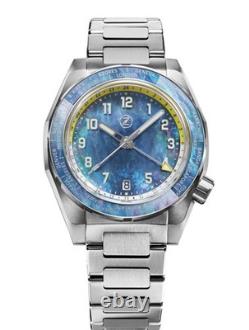 Zelos Thresher World Timer Titanium Wristwatch 41mm MOP