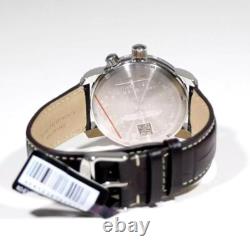 Zeppelin 100 Anniversary DUAL TIME SILVER DIAL S/S BLACK STRAP Watch 7640-1 NEW