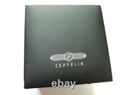 Zeppelin 100 Anniversary DUAL TIME SILVER DIAL S/S BLACK STRAP Watch 7640-1 NEW