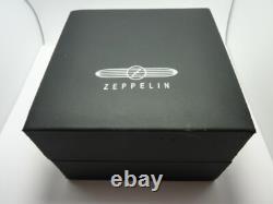 Zeppelin 100 Anniversary DUAL TIME SILVER DIAL S/S BLACK STRAP Watch 7640-1 NEW