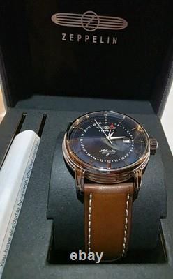 Zeppelin 84423 Men's Watch with Leather Strap Atlantic Series Quartz GMT Date