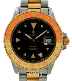 Zodiac 37mm Men's GMT Professional Rootbeer Two Tone 200M Watch! Ref 813.22.06