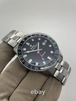 Zodiac Aerospace GMT Grey Black Steel LE of 182 Auto 40mm Watch ZO9400 with Box