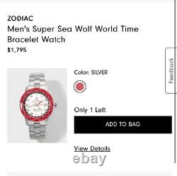 Zodiac Automatic Super Sea Wolf ZO9410 World Time GMT Dial Men's Watch. UNWORN