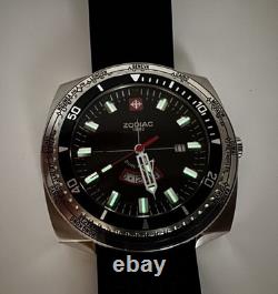 Zodiac Super Sea Dragon GMT World Timer Black Dial, Works, Original Band