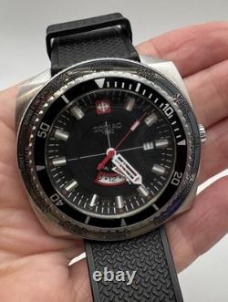 Zodiac Super Sea Dragon GMT World Timer Black Dial, Works, Original Band