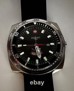 Zodiac Super Sea Dragon GMT World Timer Black Dial, Works, Original Band