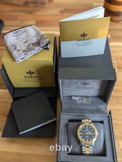 Zodiac Super Sea Wolf GMT 40mm Black Dial Two-tone Stainless Steel Strap