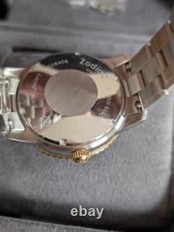 Zodiac Super Sea Wolf GMT 40mm Black Dial Two-tone Stainless Steel Strap