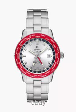 Zodiac ZO9410 Super Sea Wolf World Time GMT 40 mm Steel Automatic Men's Watch